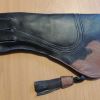 BLACK COWHIDE 15 INCH LONG FULL CUFF GLOVE THREE LAYERS. LEFT HAND