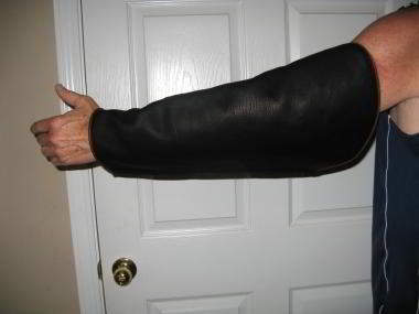COWHIDE ARM COVER SHEATHS  - (LEFT HAND ONLY)
