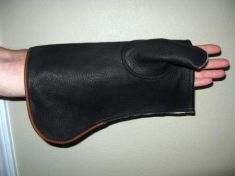 COWHIDE GLOVE SHEATH  LEFT HAND 14.5 inches LONG