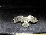 Enameled Raptor Pins, Gray Owl.