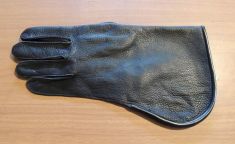 SHORT CUFF SINGLE THICK BLACK DEER HIDE GLOVE 12 inch LONG