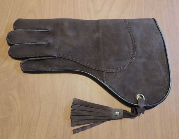 Cow Hide Medium weight double thickness Gauntlet short cuff 14" long left hand glove