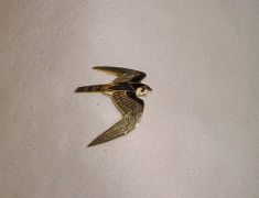Enameled Raptor Pins, Peregrine Falcon.