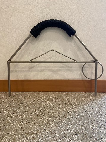 Stainless Steel Bowperch wrapped with nylon rope. 22 1/2 inch wide perfect for Red tail, Harris and Goshawks