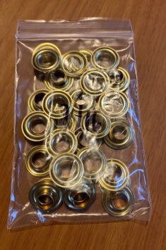 Grommets. size 4, 1/2 inch, pack of 25 sets - Mike's Falconry Supplies