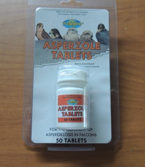 ASPERZOLE TABLETS for the treatment of Aspergillosis in falcons or hawks.