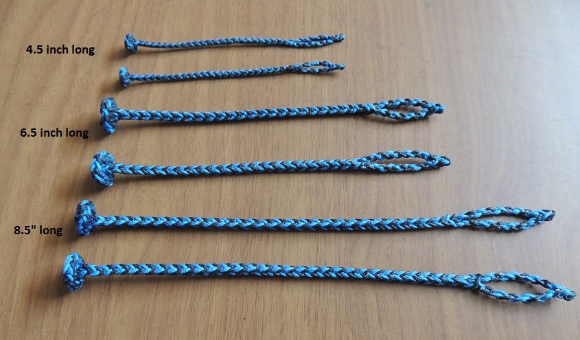 New Eight Strand Square Braided Jesses In Three Sizes Black And Blue Color With Flat Sennit Rose Knot Mike S Falconry Supplies