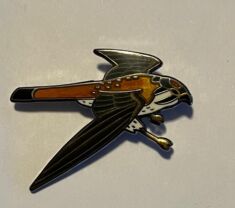 Enameled Raptor Pins, Kestrel