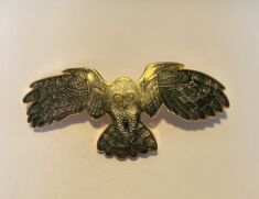 Enameled Raptor Pins, Gray Owl.
