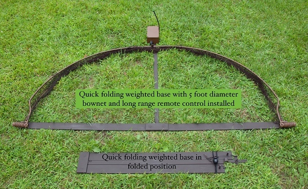 A Weighted Base  Quick folding  for use with a 5 foot Bownet. Bownet not included.