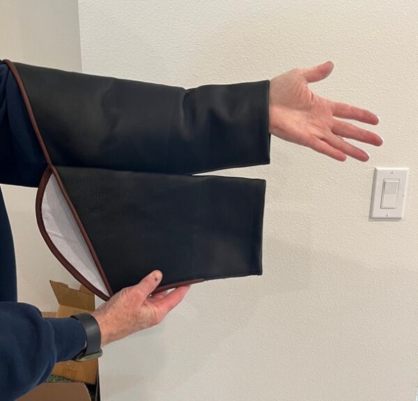 COWHIDE ARM COVER SHEATHS 14 or 19 inches long  - (for use on left arm)