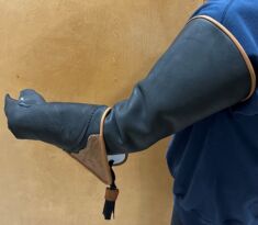 COWHIDE ARM COVER SHEATHS 14 or 19 inches long - (for use on left arm)