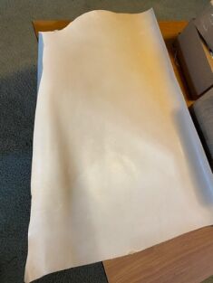 English Kip hides for hood making 1/2 shoulder 3.2 to 3.7oz thickness.