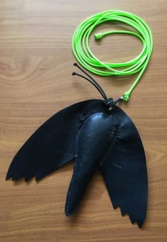 BLACK CROW LURE MADE FROM KANGAROO HIDE