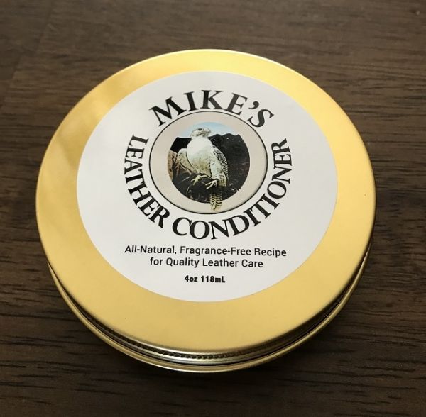 A - MIKE’S LEATHER CONDITIONER 4oz CONTAINER  PERFECT FOR JESSES GLOVES AND ALL FINE LEATHERS.