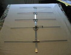 Folding Five element Yagi Antenna comes with pistol grip handle, carry case and coax cable optional in 216-220 or 150 or 165Mhz.