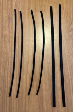 Synthetic water proof hood brace strips. Comes in pairs only.