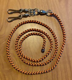 Braided Dacron leash with large Sampo swivel and two heavy duty snaps 4ft long