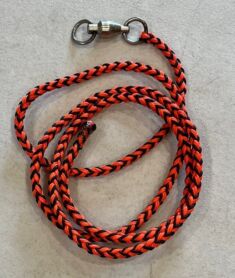 Braided Dacron leash 4 feet long with large Sampo swivel attached