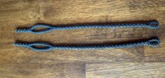DOUBLE LOOP JESSES USE AS MEWS OR FIELD JESSES -solid black color