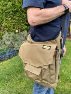 Nubuck Leather Falconry Bag - Hawking Bag With Strap & Meat Pocket (Jet Black)