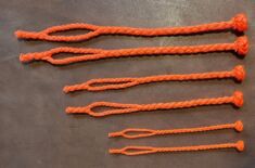 Braided Dacron jesses Orange 4, 6 or 8 inch long