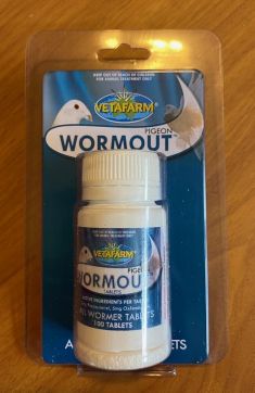 WORMOUT FOR PIGEONS BY VETAFARM TABLETS comes in two size now.