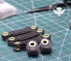 Lined Falconry removable anklets -  Made in a Black and Brown color - comes in 7 sizes