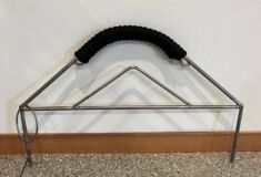 Stainless Steel Bowperch wrapped with nylon rope 30 inch wide.