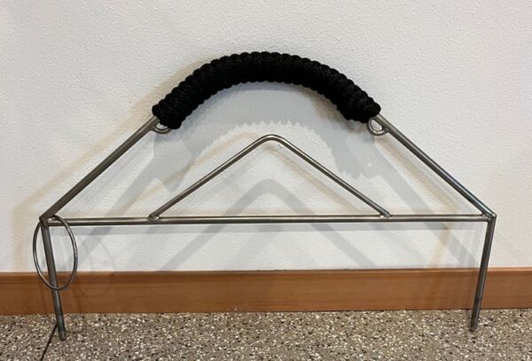 Stainless Steel Bowperch wrapped with nylon rope 30 inch wide.