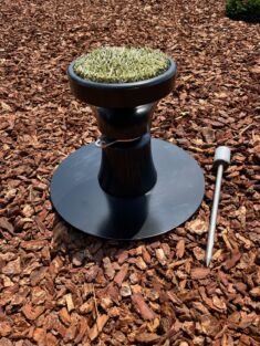 Two & one Portable Falcon perch with 8 inch top. Comes with adapter spike