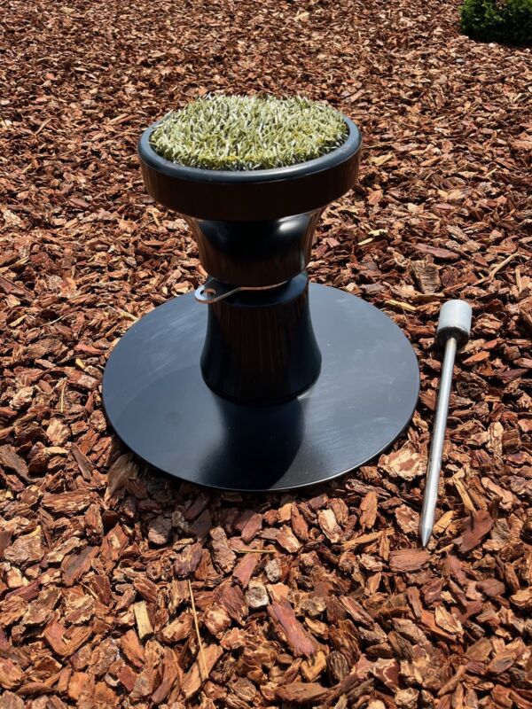 Two & one Portable Falcon perch with 8 inch top. Comes with adapter spike