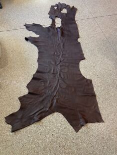 Whole side of premium Dark Brown Buffalo hide 3 to 4 ounces.